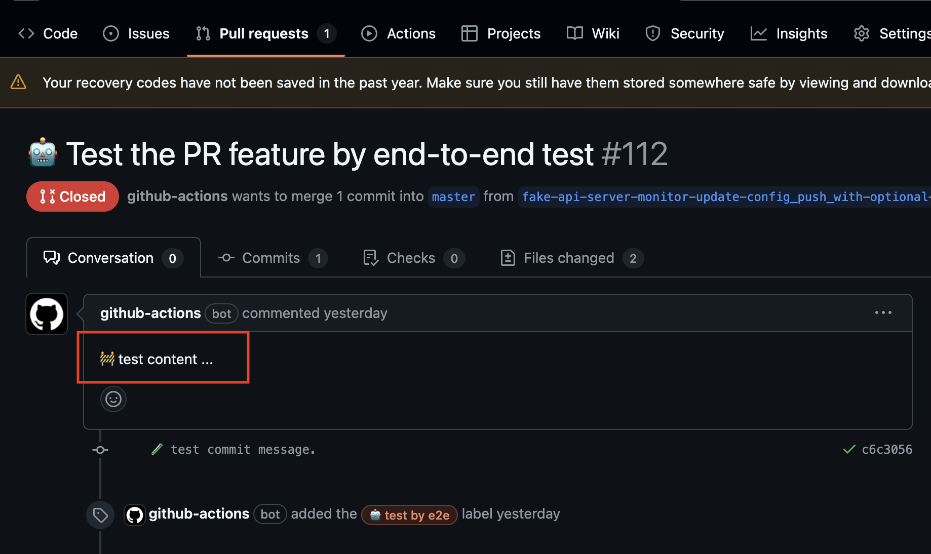 pull request title