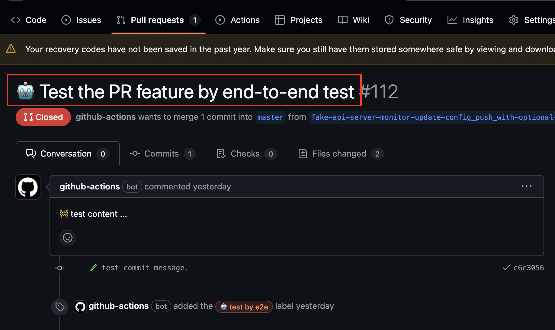 pull request title
